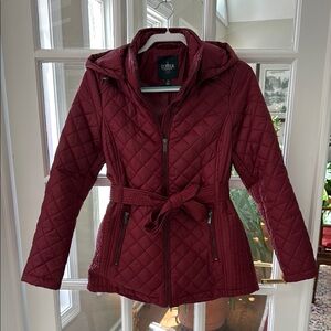 Tower by London Fog Size PM Women's Quilted Burgundy Jacket